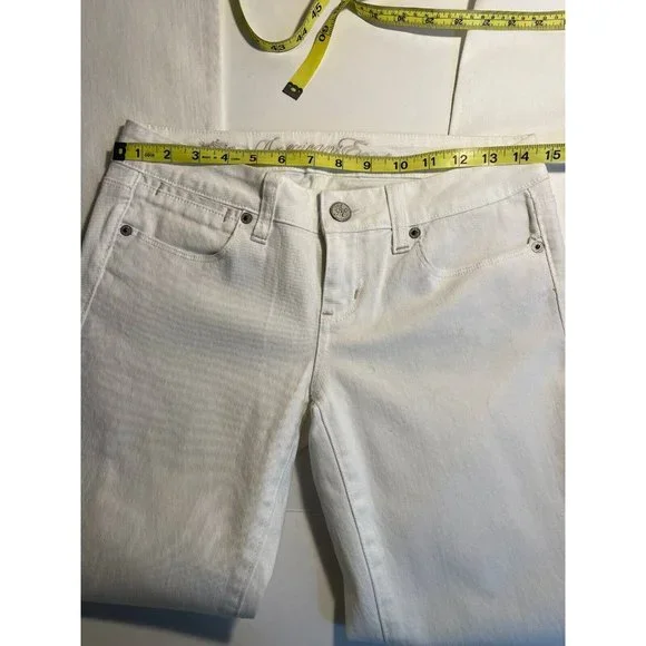 American Eagle Jeans Women Size 2 “Reel Flare” White AE77 Low Rise Flare EUC - Picture 11 of 14